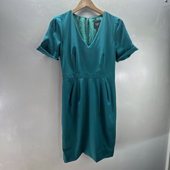 J. Crew Suiting Dress women's size 4  V-Neck Sheath - Picture 2 of 11